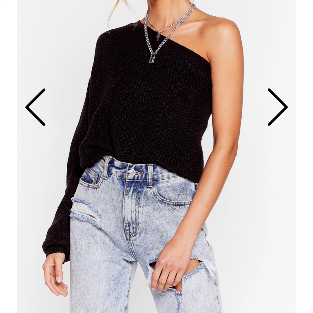 One Shoulder Knit Sweater